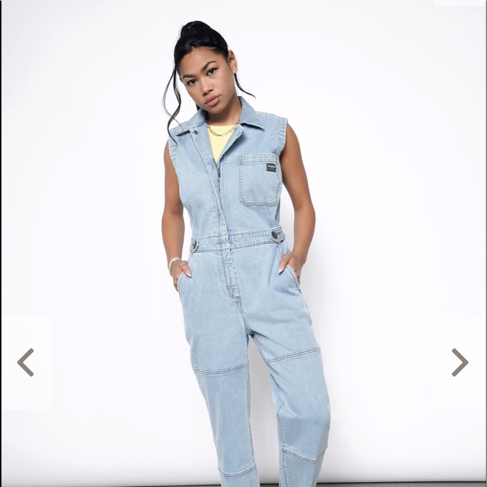 NWT Essential Denim Sleeveless High Waisted Coverall from Wild Fang